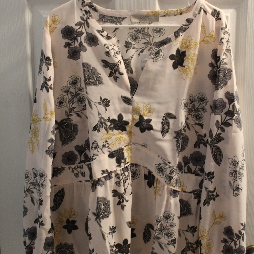 LOFT size 20 plus floral pink peplum blouse NWT